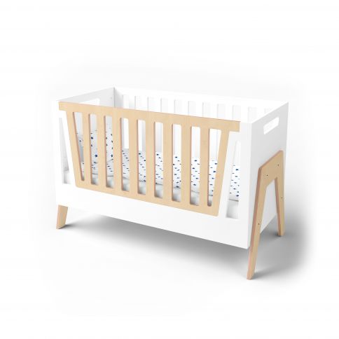 Crib Shuttle white / natural wood