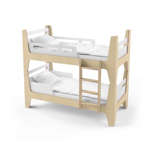 Bunk bed Tower Duo white / natural wood