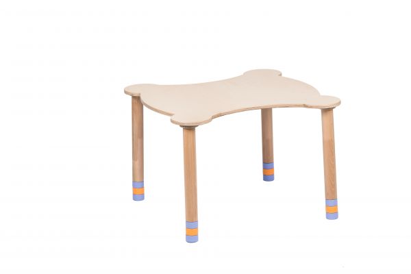 Figured table indigo / natural wood