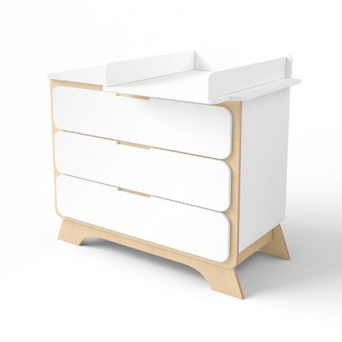 Chest of drawers with changing table Nova white / natural wood