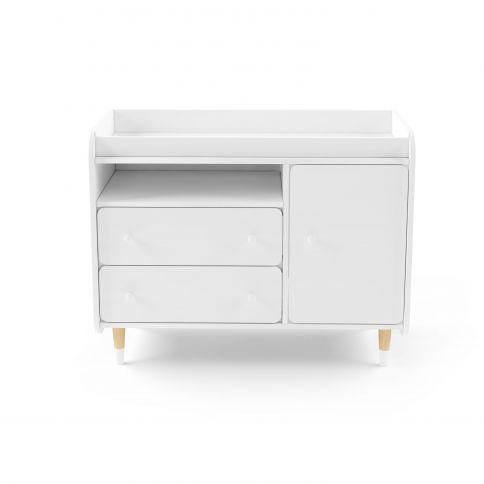 Chest of drawers with changing table Bubble II Duo white