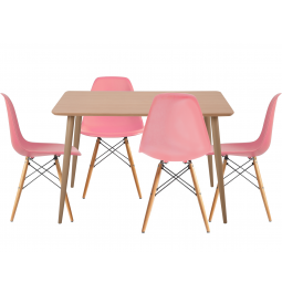 Dining set GT DT15045 / X-D10 Pink (table + 4 chairs)