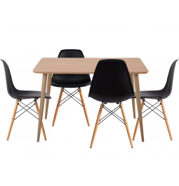 Dining set GT DT15045 / X-D10 Black (table + 4 chairs)