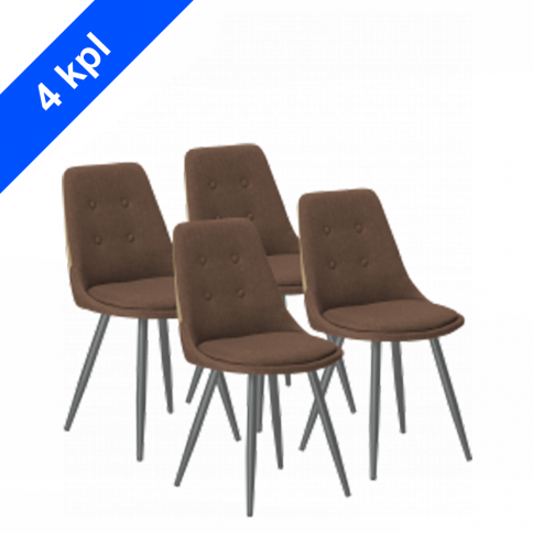 Chair set GT K-8764 Fabric Brown (4 pcs)