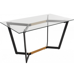 Table GT K-4007 (140x80x76) Clear glass / Black