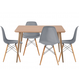 Dining set GT DT15045 / X-D10 Dark Gray (table + 4 chairs)