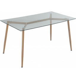 Table GT K-4006 (140x80x76) Clear glass / Wooden