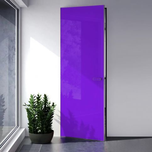 VIOLET GLASS SATIN PAINTED AL